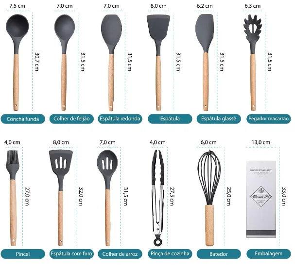 Kit 12 Utensílios Luxo